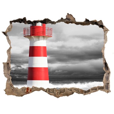 Autocollant mural trou Un phare dans un cadre orageux