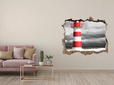 Autocollant mural trou Un phare dans un cadre orageux