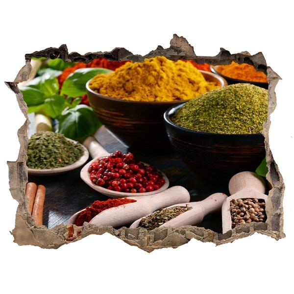 Sticker mural effet trou Des épices colorées dans la cuisine