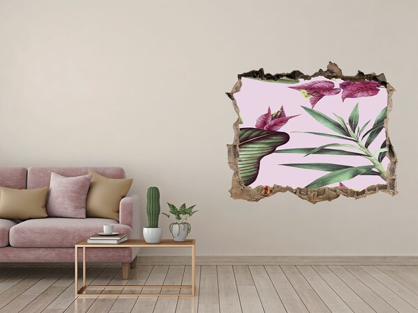 Sticker trou dans le mur Peinture murale florale Hole in the Wall