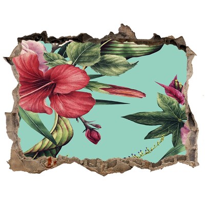 Autocollant mural trou Fleurs tropicales plantes pierre