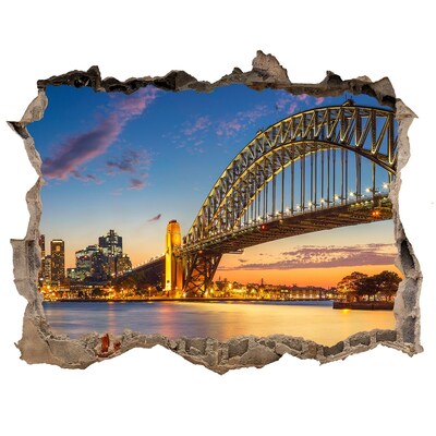 Sticker trou dans le mur Le pont de Sydney au coucher du soleil