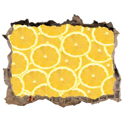 Sticker mural effet trou explosion de citron