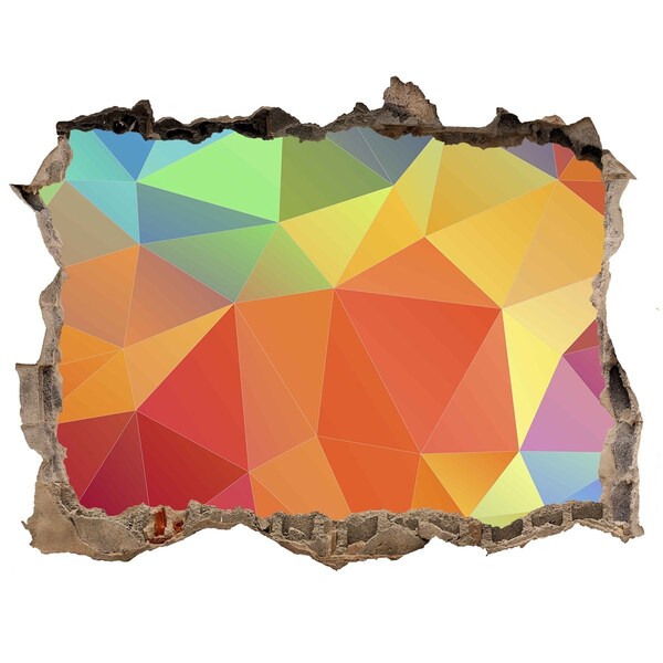 Sticker mural effet trou Structures géométriques pierre