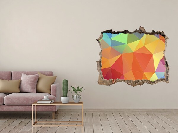 Sticker mural effet trou Structures géométriques pierre