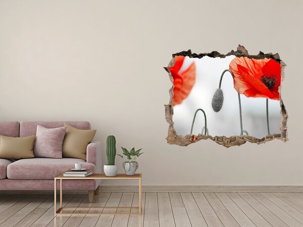 Autocollant mural trou Des fleurs dans un trou dans le mur