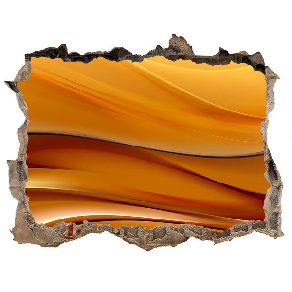 Autocollant à effet 3d trou Vague dorée dans le mur