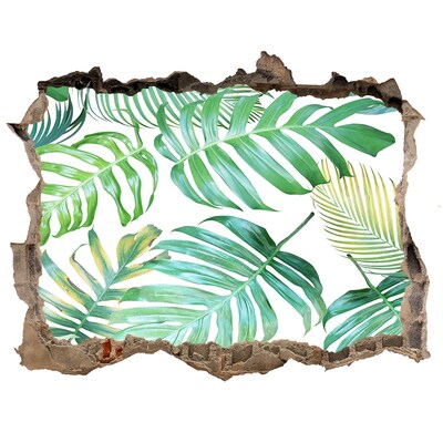 Autocollant à effet 3d trou Jungle verte derrière le mur
