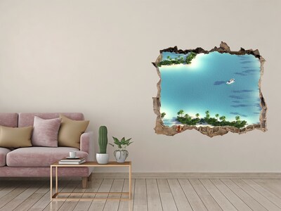 Autocollant mural trou Une oasis tropicale avec vue sur la mer