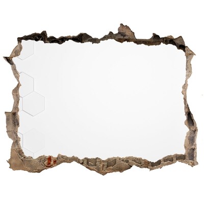 Sticker mural effet trou Mur brisé avec intérieur en miroir