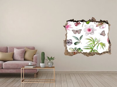 Sticker trou dans le mur Collection tropicale pierre