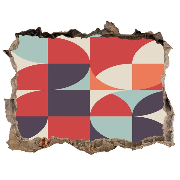 Autocollant à effet 3d trou Géométrie en ruines