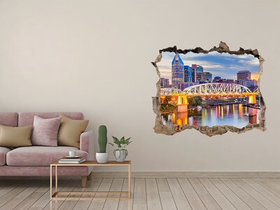 Sticker mural effet trou Pont Tennessee Etats-Unis pierre