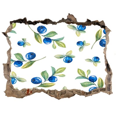 Autocollant à effet 3d trou Fruits sur fond de mur