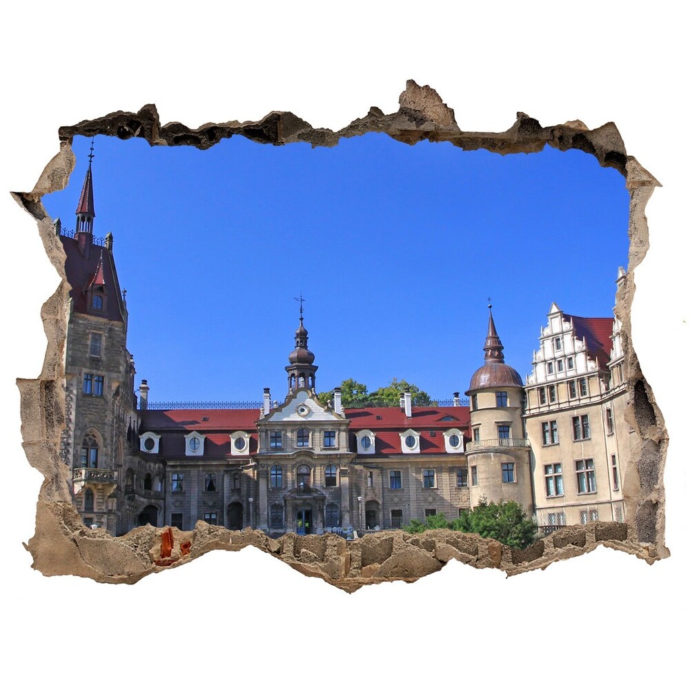 Sticker mural effet trou Castle de moszna en Pologne pierre