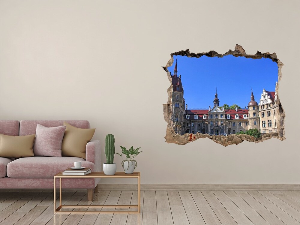 Sticker mural effet trou Castle de moszna en Pologne pierre