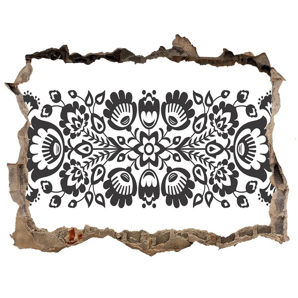 Autocollant mural trou Motif floral sur le mur