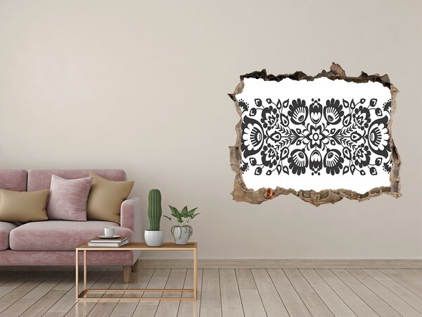 Autocollant mural trou Motif floral sur le mur