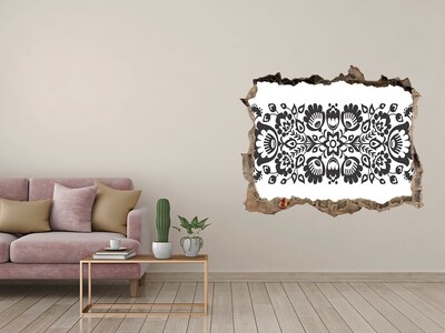 Autocollant mural trou Motif floral sur le mur