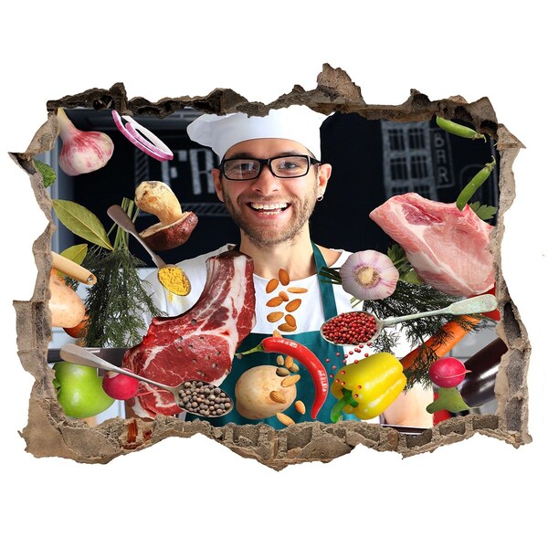 Autocollant mural trou Folie en cuisine