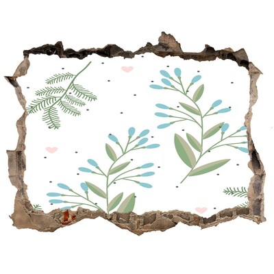 Sticker mural effet trou Un jardin verdoyant dans un trou dans le mur