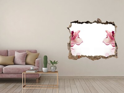 Autocollant mural trou Orchidée roses pierre
