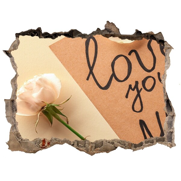 Sticker mural effet trou Une fleur au cœur du mur