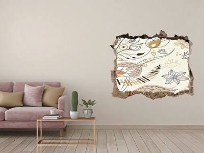Autocollant mural trou Oiseaux printaniers dans le jardin