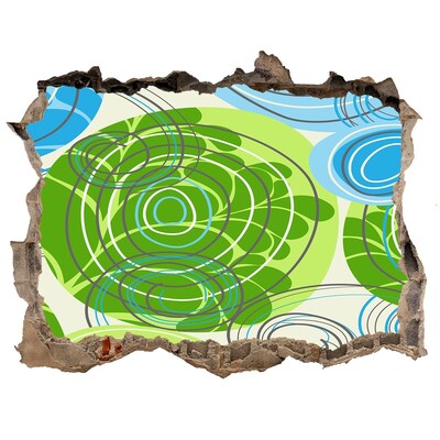 Autocollant à effet 3d trou Motifs verts et bleus
