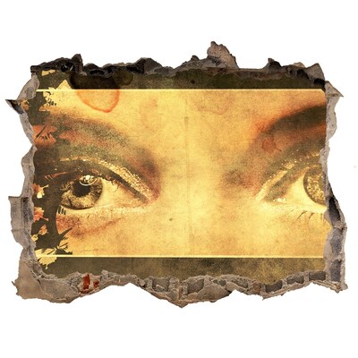 Sticker mural effet trou Des yeux derrière le mur