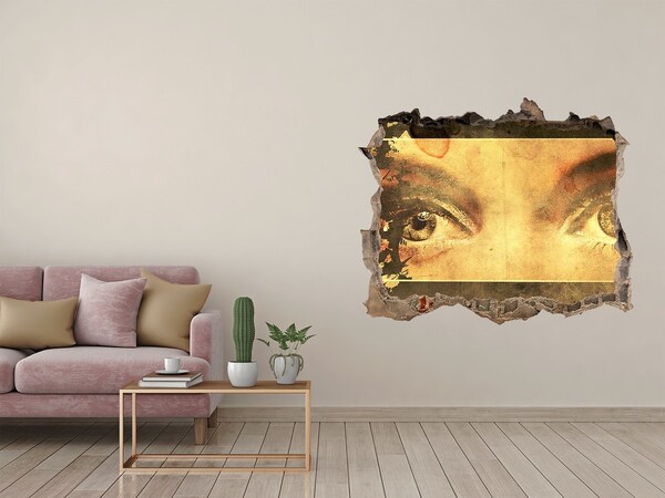 Sticker mural effet trou Des yeux derrière le mur