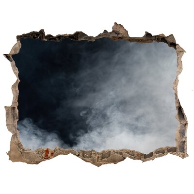 Sticker trou dans le mur Un mur brisé avec vue sur les nuages