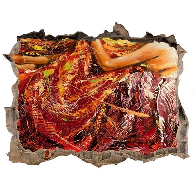 Sticker trou dans le mur Le monde submergé des couleurs