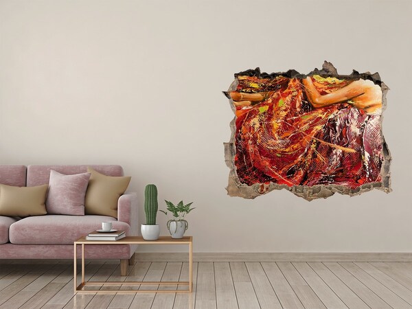 Sticker trou dans le mur Le monde submergé des couleurs