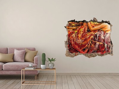 Sticker trou dans le mur Le monde submergé des couleurs