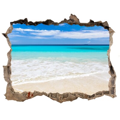 Sticker mural effet trou Plage exotique mer pierre