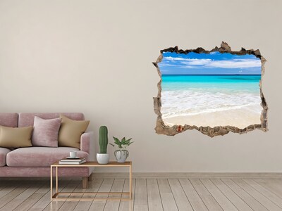 Sticker mural effet trou Plage exotique mer pierre