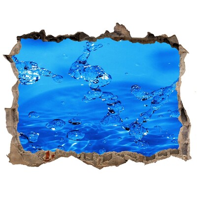 Autocollant à effet 3d trou Oasis d'eau dans le mur