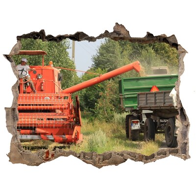 Autocollant à effet 3d trou Machines agricoles en action