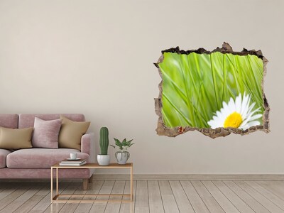 Sticker mural effet trou Une fleur dans un jardin verdoyant