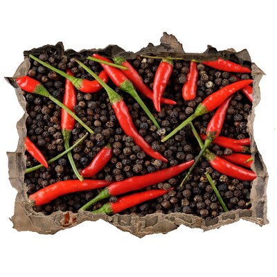 Sticker mural effet trou Petit boui-boui vendant des épices