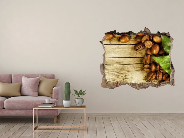 Autocollant à effet 3d trou Du café dans un trou en béton