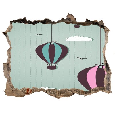 Sticker trou dans le mur Des ballons dans le ciel