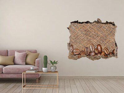 Autocollant à effet 3d trou Du café dans un mur en ruine