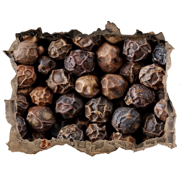 Autocollant à effet 3d trou Épices dorées dans un trou dans le mur