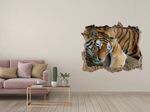 Autocollant mural trou Le tigre dans son habitat naturel