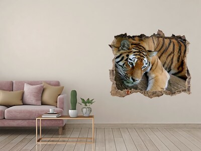 Autocollant mural trou Le tigre dans son habitat naturel
