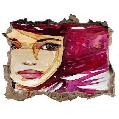 Autocollant mural trou Femme d'abstraction pierre