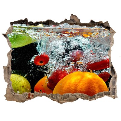 Autocollant mural trou Explosion de fruits dans l'eau