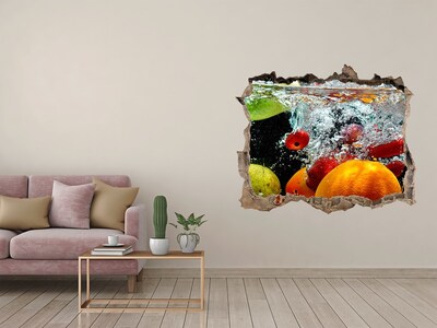 Autocollant mural trou Explosion de fruits dans l'eau